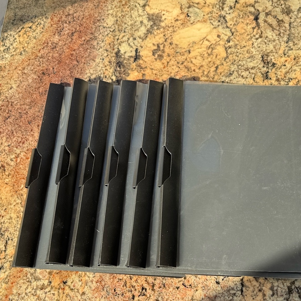 Set of (6) Black Report Covers & a Pendaflex document organizer
